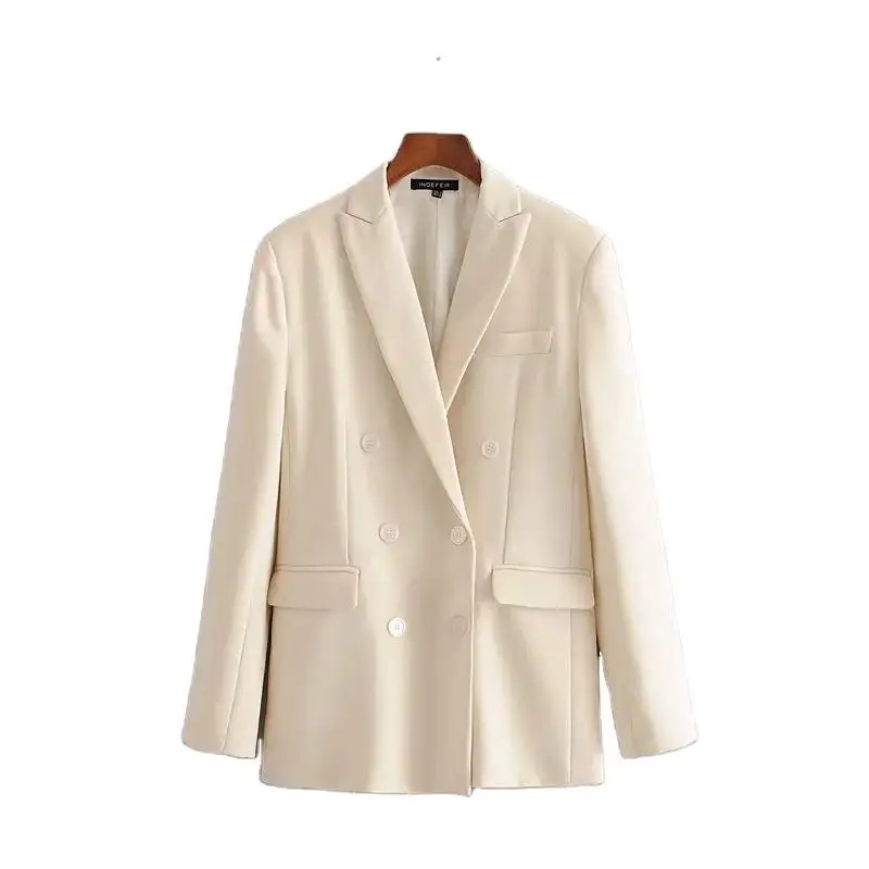 

Женский модный притягательный свободный простой двубортный костюм в европейском и американском стиле