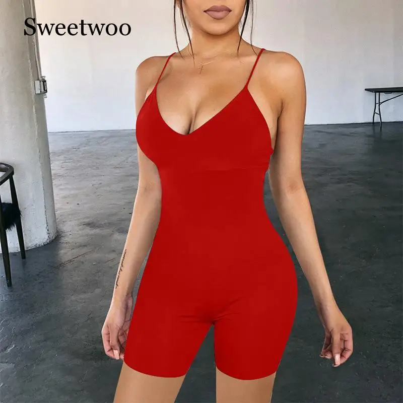 Женский слитный комбинезон SWEETWOO для занятий спортом фитнесом без рукавов тонкий