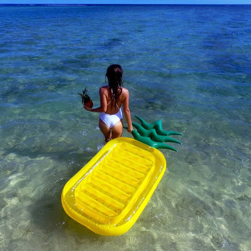

Inflatable Pineapple Floatsing Row Air Mattress Fruit Pool Floats Swimming Pool Toys Holiday Party Beach Bed Pool Inflatables