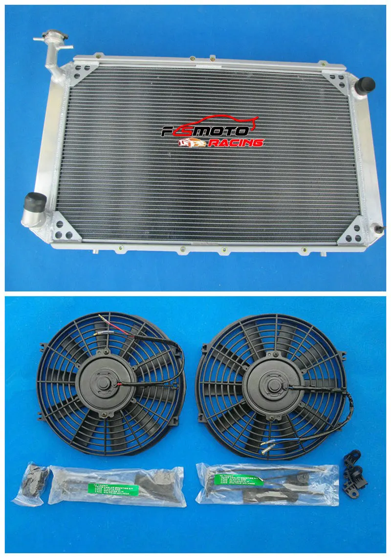 

Intercooler 4 Row Aluminum Alloy Cooling Radiator + 2Fans For Nissan Patrol GQ 2.8 4.2 Diesel TD42 &3.0 Petrol Y60 New