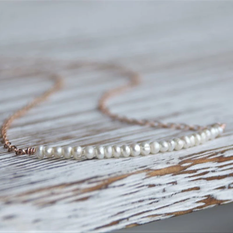 Natural Pearl Necklace Handmade Jewelry Choker Custom 925 Silver Gold Filled Pendants Boho Collier Femme Kolye Collares Necklace