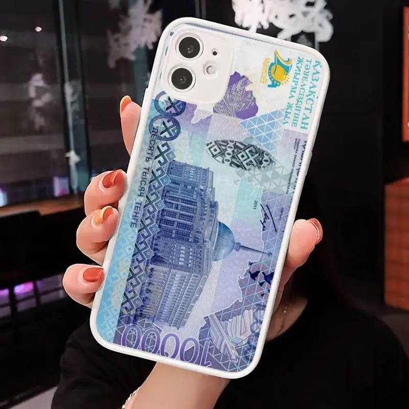 

Republic Of Kazakhstan Tenge Phone Cases Matte Transparent for iPhone 7 8 11 12 s mini pro X XS XR MAX Plus cover funda shell