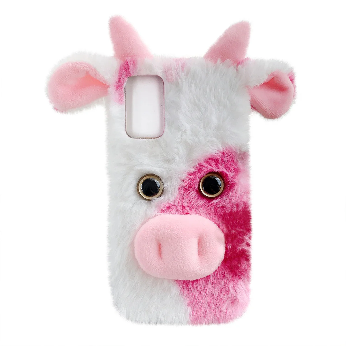 

Back Cow Shape Chic Fluffy Phone Case Girly Phone Cover Compatible with A52s 5G