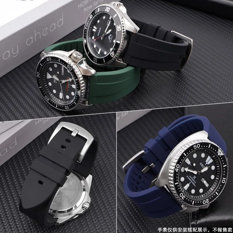 20mm 22mm 24mm Sport Silicone Strap Men Women Quick Release Waterproof Diving Rubber Bracelet for Seiko/Omega/Huawei Watch Band images - 6