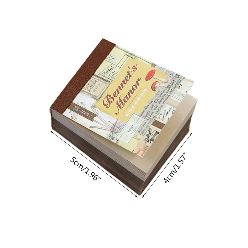 

400pcs Antique Ins Style Plant News Kraft Card Journaling Bullet Diy Scrapbooking Butter Material Paper Retro Card
