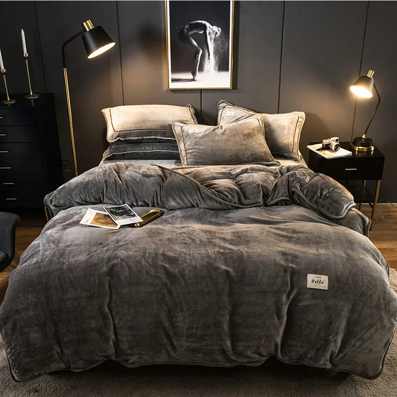 Толстый теплый комплект постельного белья для зимы Роскошное Одеяло с краями и