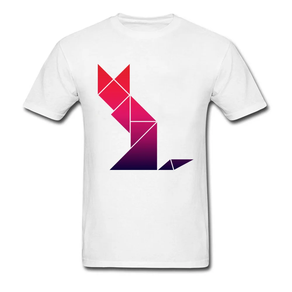 

Simple Men T Shirts Fashion Style Mr. Gradient Cat T-Shirt For Men Summer T Shirt Humor Animal Geometry Cat Tshirt Red