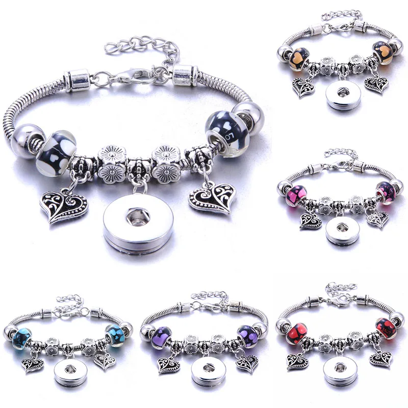 

Boom Life Snap Jewelry Adjustable Snap Button Bracelet 18mm Metal Snap Button Charms Beaded Bracelet For Women