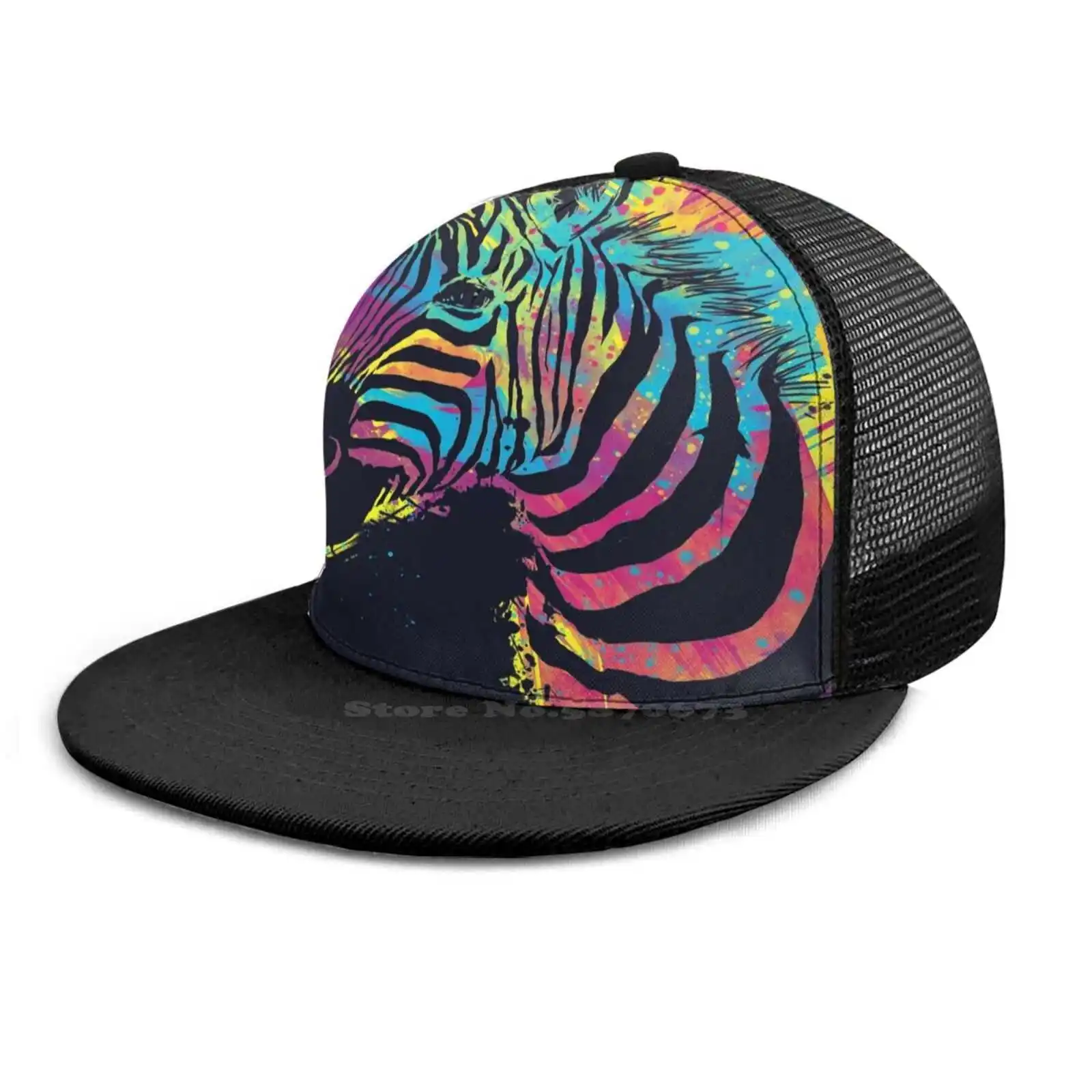 Кепка армейская с принтом Зебра модная шапка цветным рисунком радуги Шапка