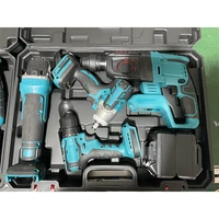 36v cordless tools electric drill royaty hammer angle grinder impact wrench 4 in 1 combo kit tool box ckmtdzbsdcjm36