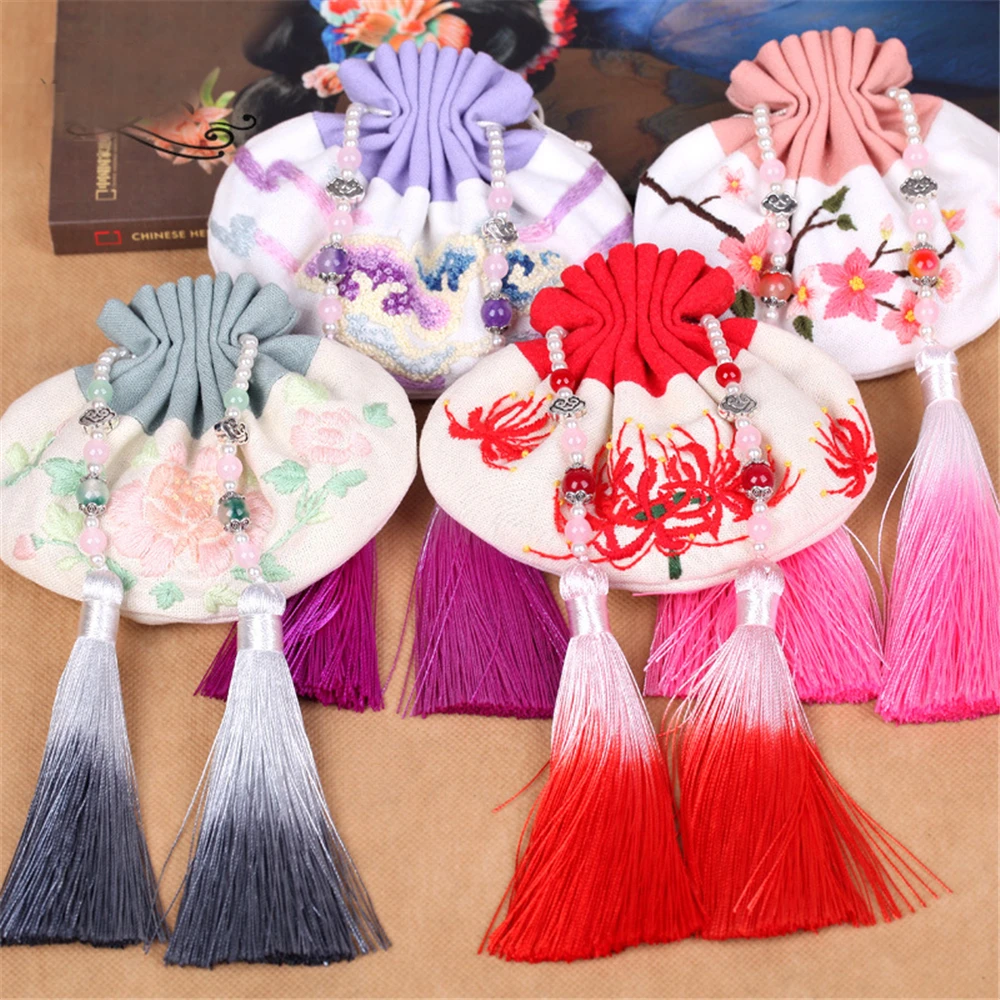

China Style Flower Patterns Hand Embroidery Perfume Satchel DIY Set Embroidery Supplies Gift Idea Reduced Pressure Pastime
