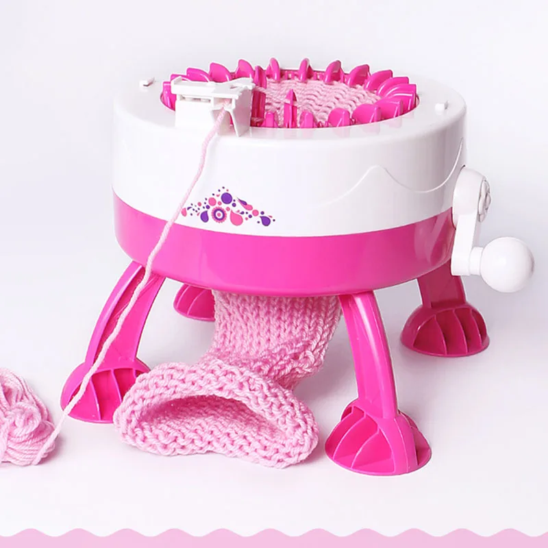 Children'S Hand-Cranked Automatic DIY Scarf Cap Rainbow Knitting Machine Creative Hand-Knitted Wool Girl Play House Toy | Игрушки и