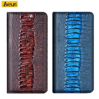 genuine leather phone case for xiaomi redmi note 10 pro max 5g coque luxury ostrich style cover for redmi k40 pro plus case