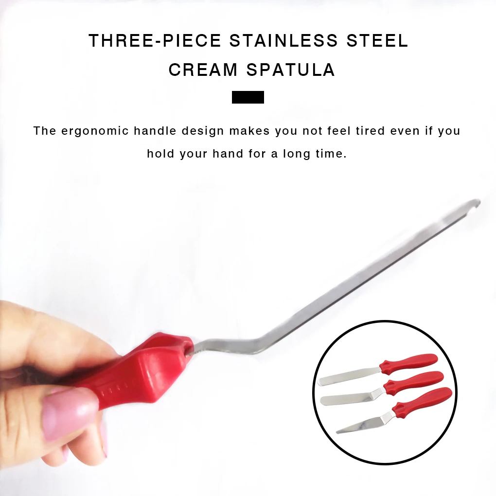 Нержавеющая сталь Гладкий скребок палитра нож набор из 3