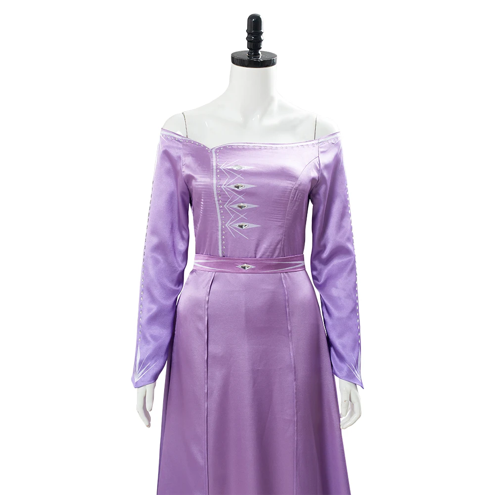 

Elsa Cosplay Costume Pink Purple Violet Dress Arendelle Bedroom Gown Nightgown Women Girls Halloween Carnival Costumes