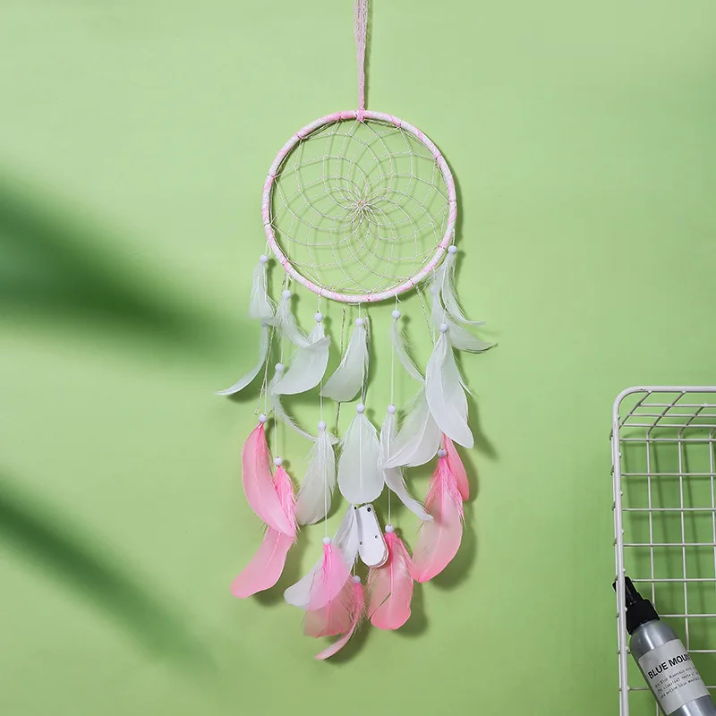 Настенный Ловец снов светодиодный ручной работы плетеные ветряные колокольчики