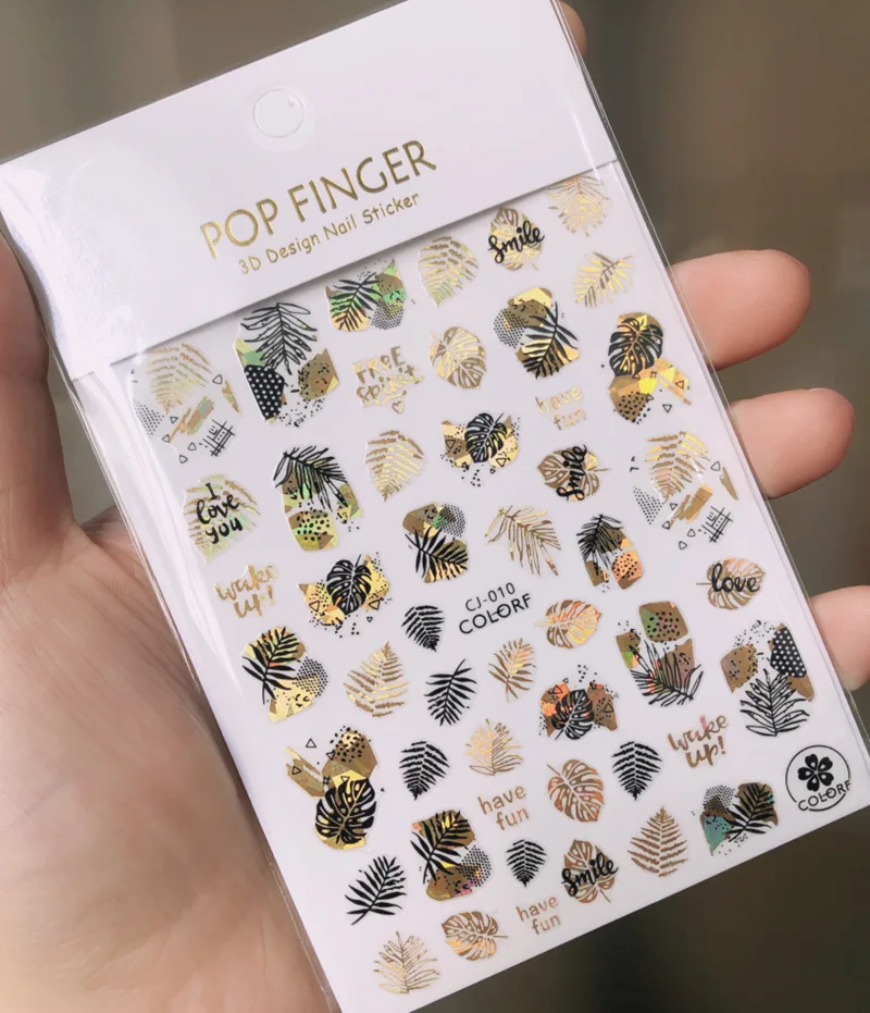 Милые наклейки для дизайна ногтей 12 видов простой Летний стиль переводной