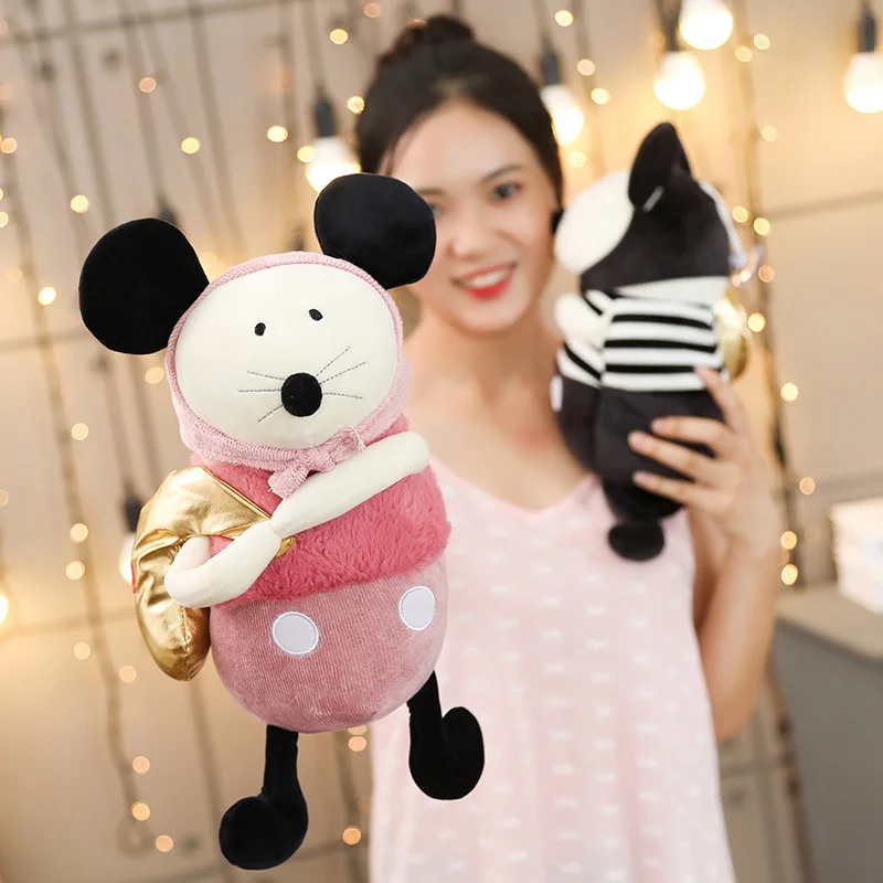 Плюшевые цветы мягкие Мультяшные животные переноска еды мышь набивная кукла