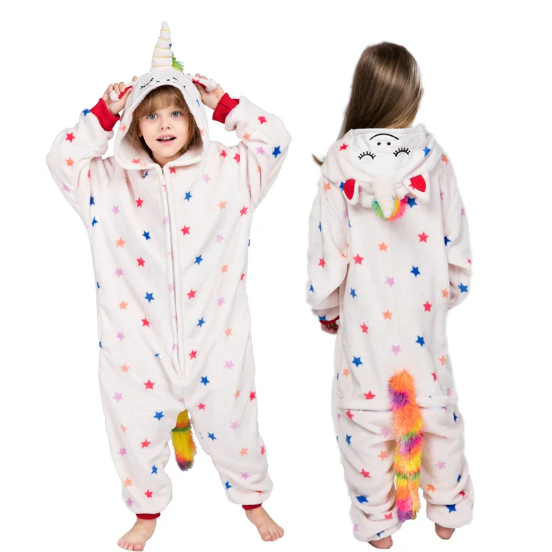 кигуруми детские пижамы для мальчиков девочек Onesies фланелевые животные единорог