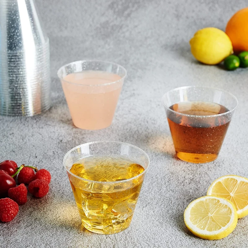 50 шт. чашки для воды с серебряным порошком 9 унций | Дом и сад