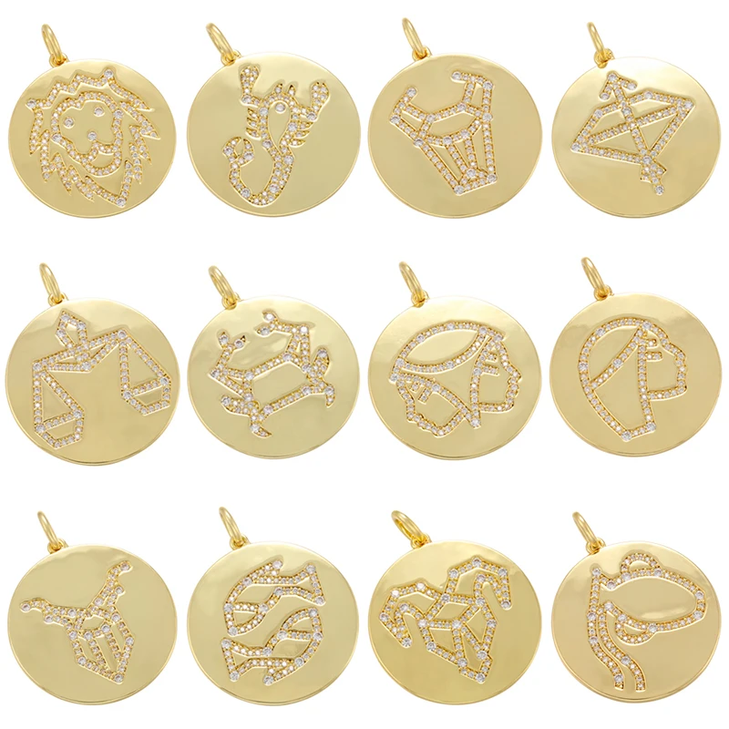 

ZHUKOU 2020 новый золотой цвет 12 подвески в виде созвездия для самостоятельного изготовления ювелирных изделий ручной работы кулон аксессуары О...