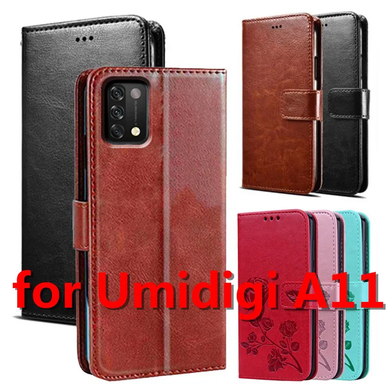 for umidigi a11 leather case on for umidigi a11 cover classic style flip wallet phone cases women men free global shipping