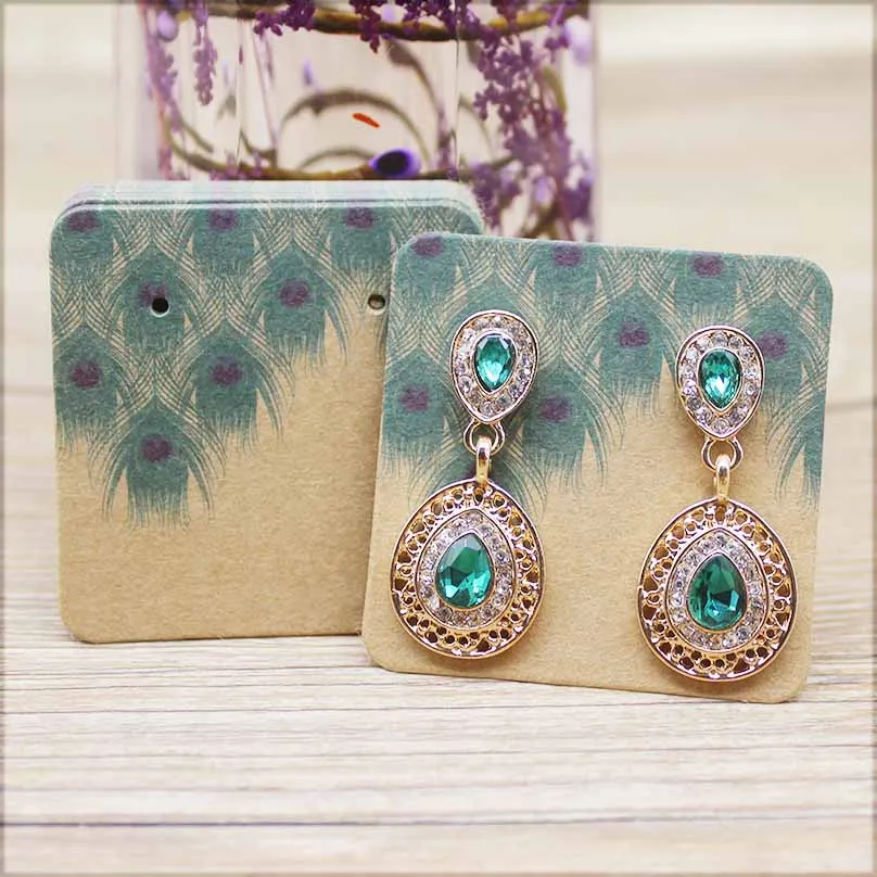 50pc50card мраморные висячие серьги с цветком карты дизайн бирка ювелирные изделия