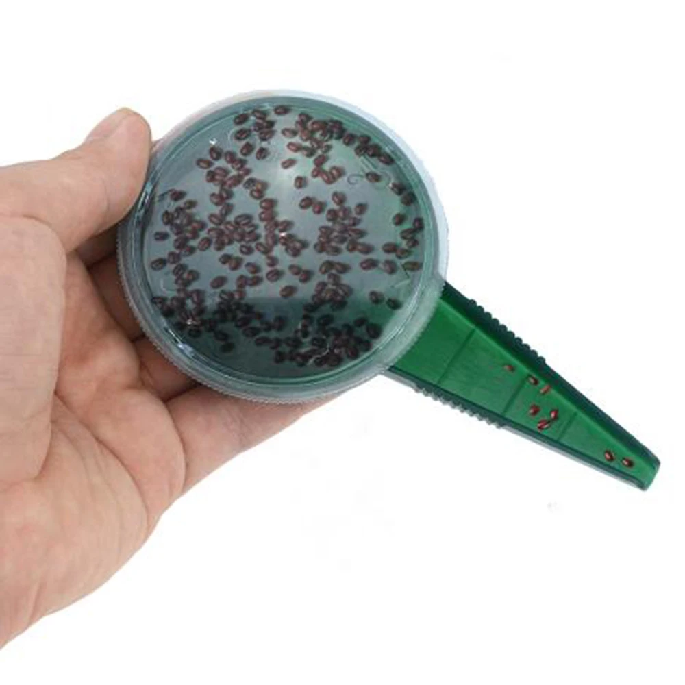 

5 In 1 Dark Green Adjustable Size Seeder Dia Dispenser Sower Seeder Plastic Disseminator Farm Garden Plant Supplies Tool