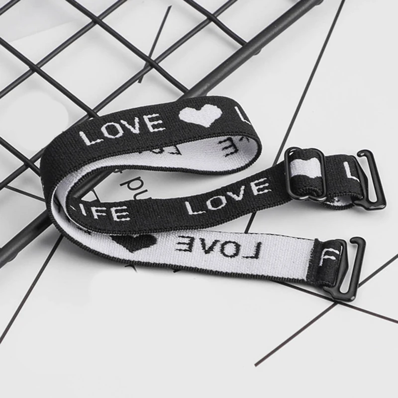 

LOVE Printed Letters Bra Shoulder Strap Intimate Accessories Shoulder Straps 1 Pair Adjustable Bra Straps Shoulder Girdle