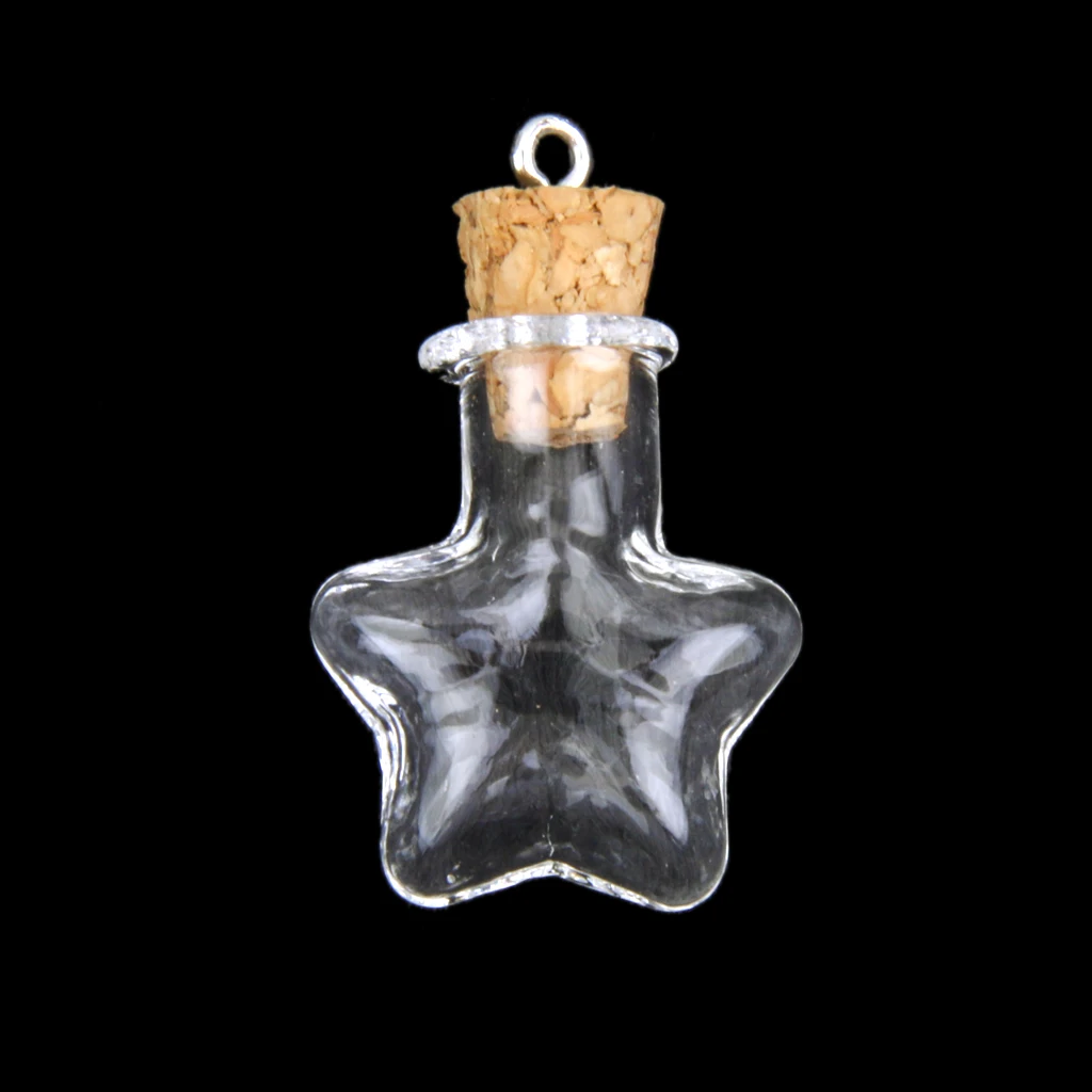 

20pcs Mini GLASS BOTTLES Pendant CORK Stopper VIALS JARS Pendant Crafts