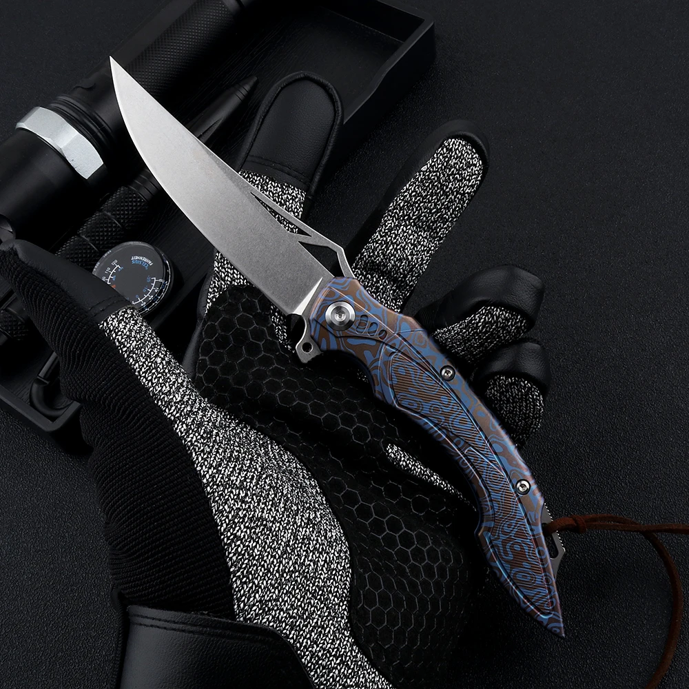 Рукоятка из титанового сплава высокого качества с лезвием Складной нож OEM M390