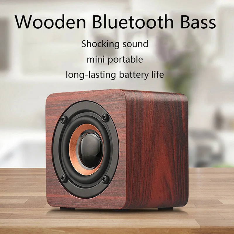 Портативная деревянная Bluetooth-колонка в стиле ретро Беспроводная мини-Колонка для