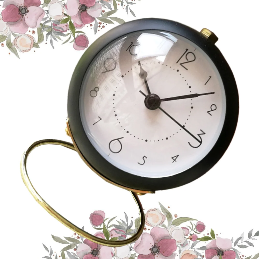 Metal Alarm Clock Round Desktop Bedside (Beige Shipment without Battery) | Дом и сад