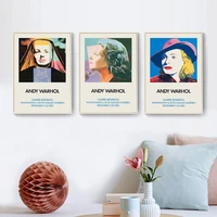 vintage fine art canvas painting andy warhols exhibition posters and prints cuadros wall art picture for living room home decor