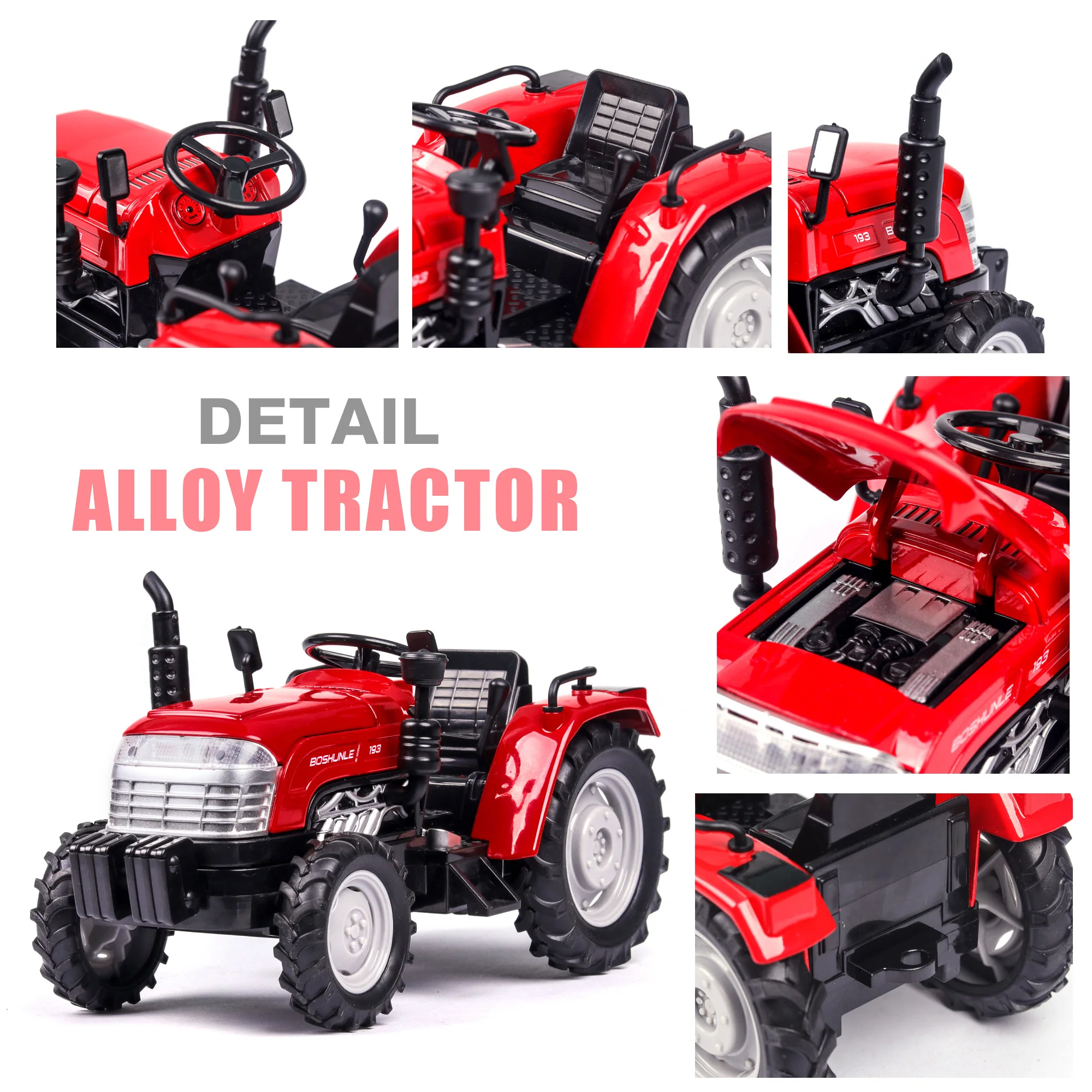 

1:32 New Car Model Tractor Toy Car Diecasts Toy Vehicles Pull Back Sound Light For Farmer Children Car Collection Hot Sale