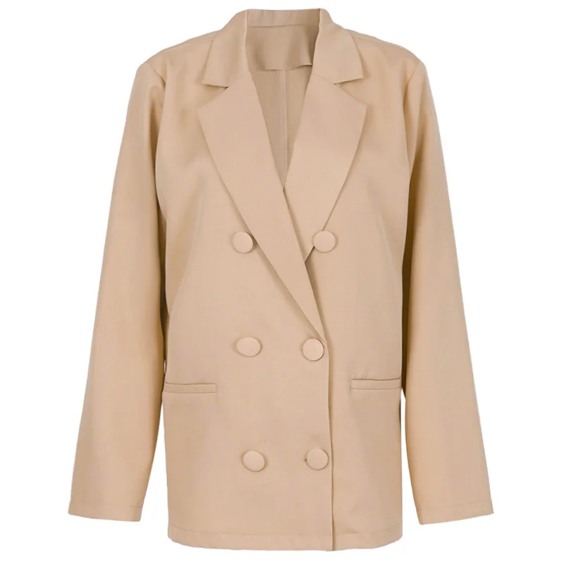 

GVUW Women's Tailoring Blazer 2021 Spring New Solid Color Long Sleeve Coat Loose Straight Suit Top Fashion Bimba Y KB7153