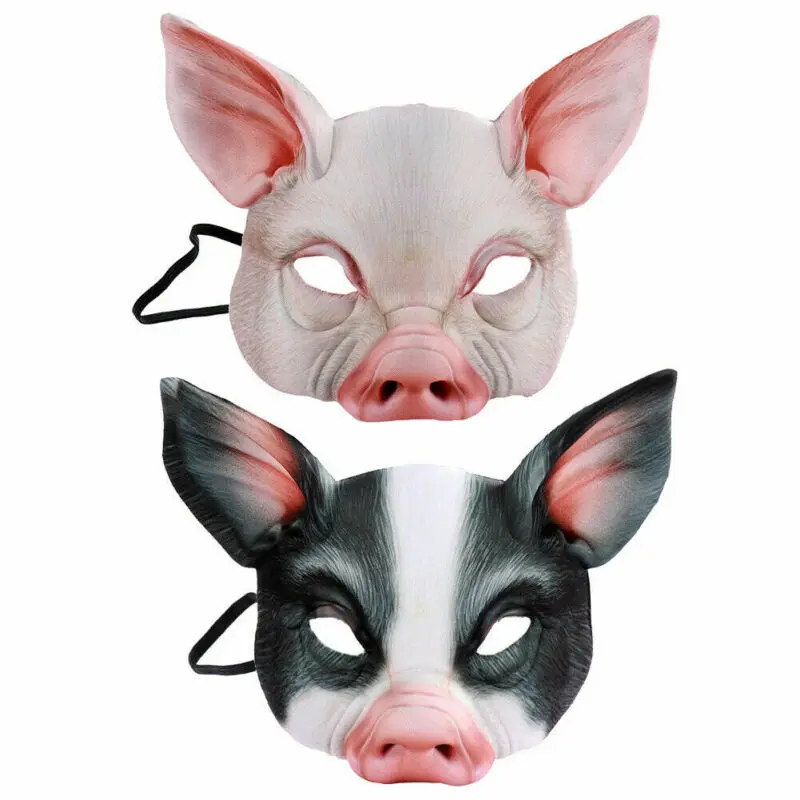 Искусственная Новинка страшная голова свиньи с масками для волос костюм косплея
