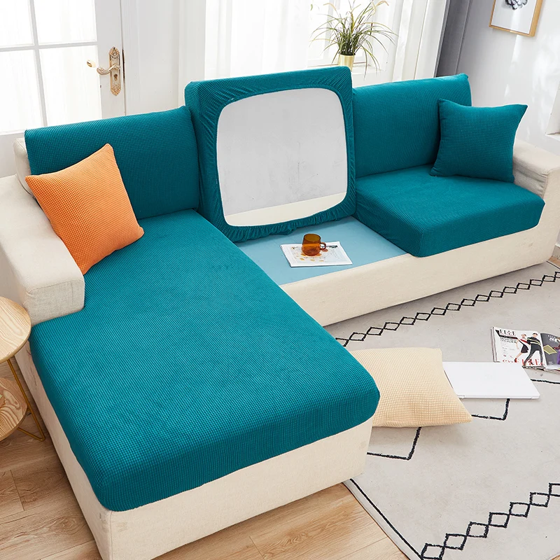 

Плюшевый тканевый чехол для дивана на 1/2/3/4 места, толстый чехол для дивана, эластичные Чехлы для дивана