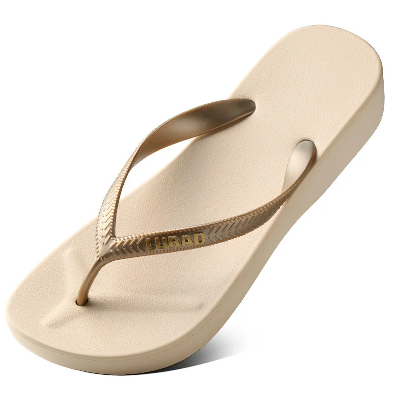 

Women's Simple Semi-High Heeled Flip-flops Platform Wear Flip-Flop Seaside Slanted Heel Slippers Beach Shoes Fashion Mens Shoes