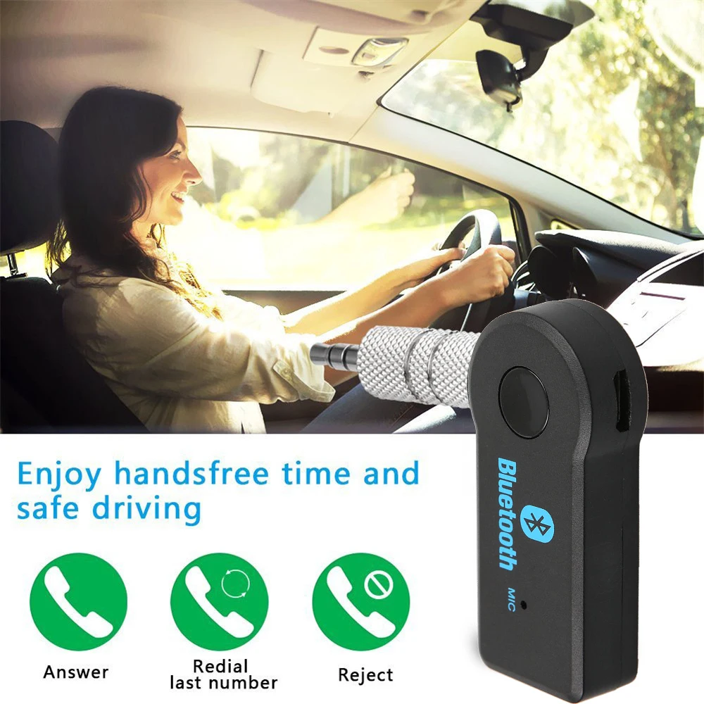 3.5mm Aux Handsfree Bluetooth Receiver Music Car kit Adapter Transmitter to Speaker Mp3 Player Wired Earphone with Mic | Автомобили и