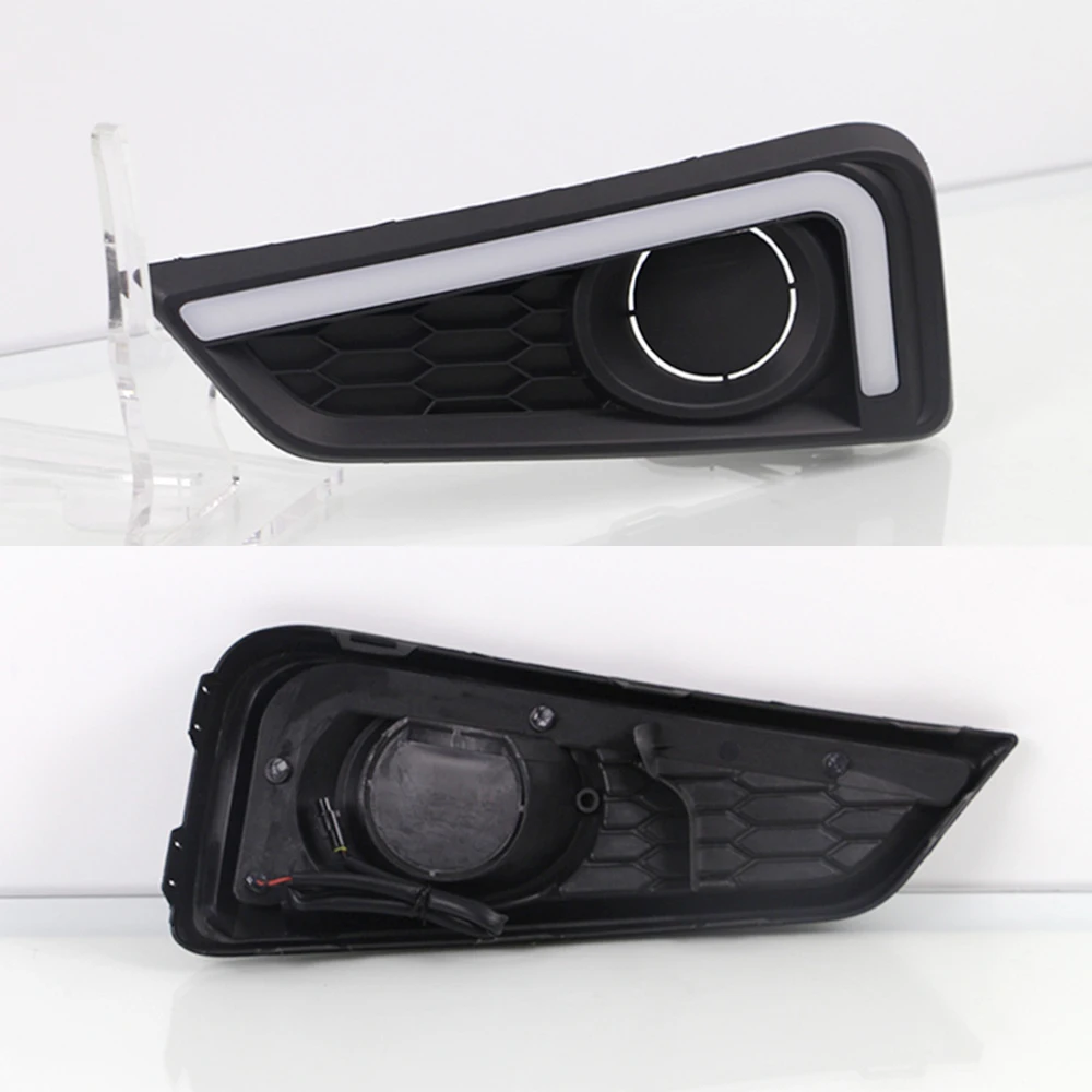 Car Flashing 1 Pair For Honda City 2015 2016 LED DRL Daytime Running Lights Daylight Waterproof yellow Signal car Styling light |