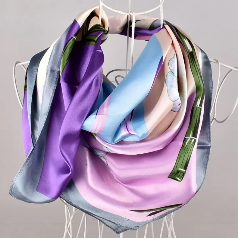 2019 весенне-летние шарфы Женская шаль Дамский элегантный шелковый шарф с цепочкой