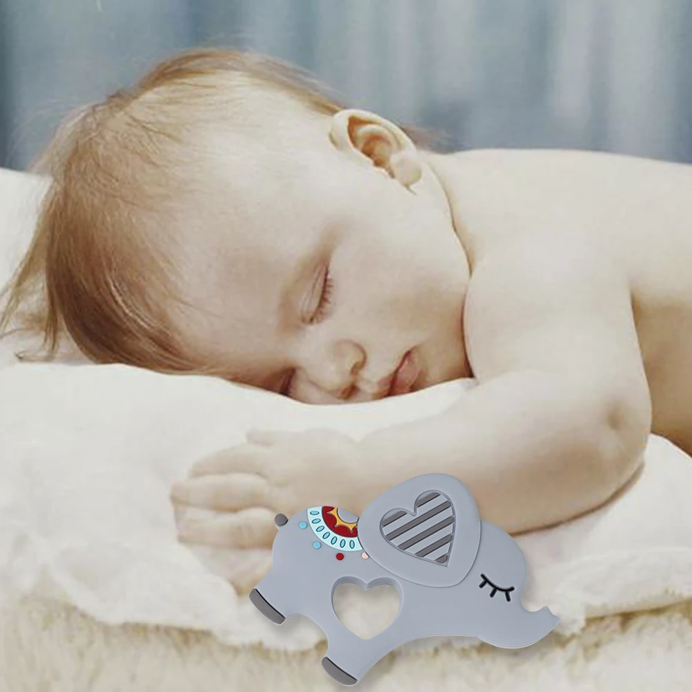 

BPA Free Animal Silicone Teethers 1PC Baby Teething Necklace Toy Fox panda elephant Food Grade Silicone Cartoon Nursing Tiny Rod