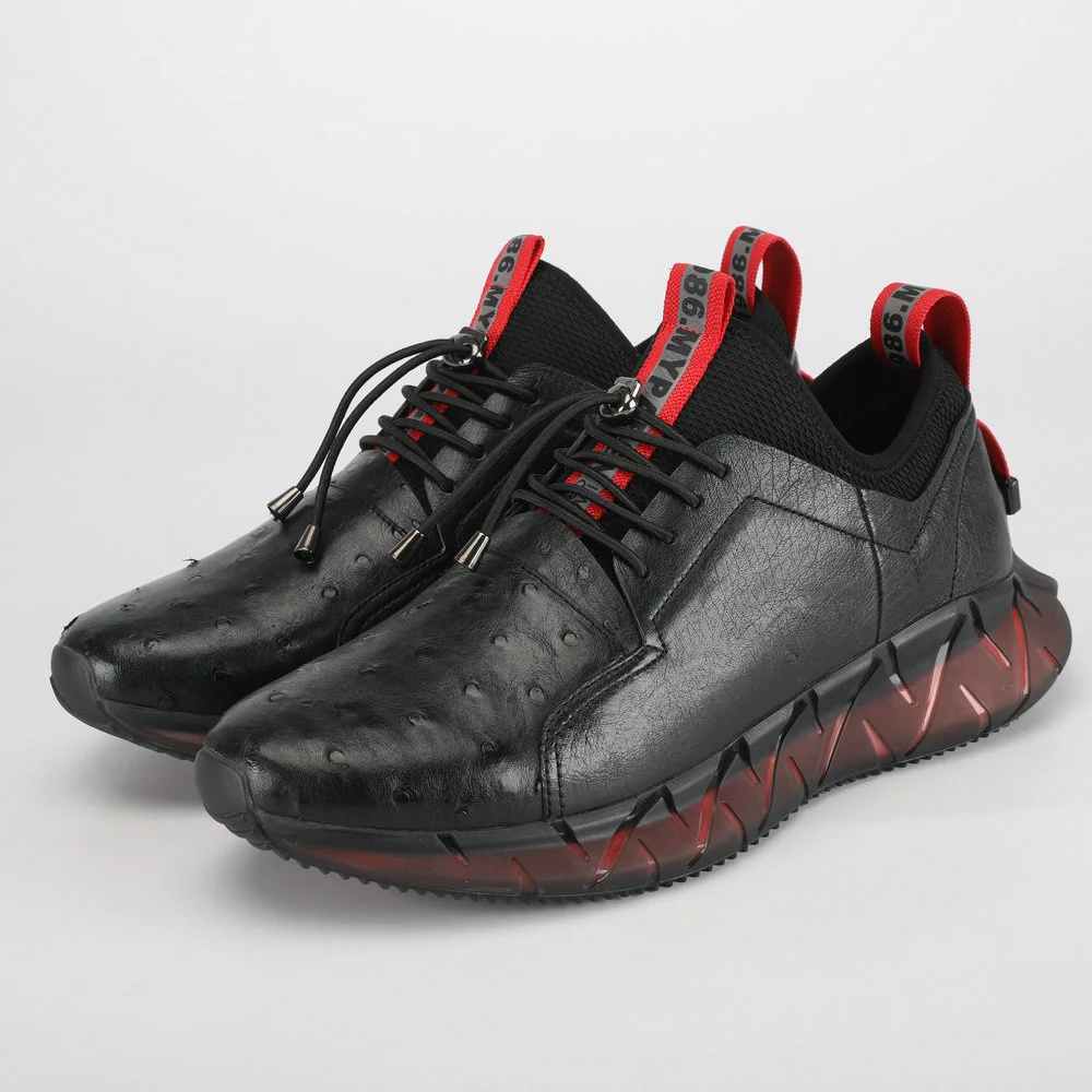 

2021 South Africa Ostrich Skin Men's Shoes Leather Casual Rubber Foam Soles Resistant Coconut Shoes Loafers Zapatos De Hombre