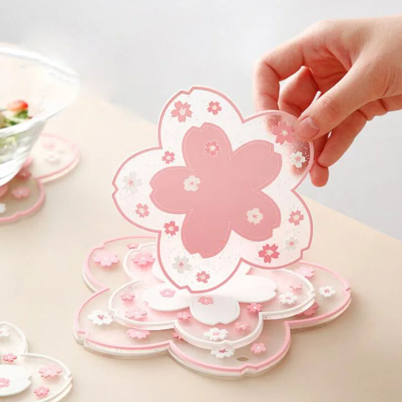 

1Pc Japan Style Cherry Blossom Heat Insulation Table Mat Family Office Anti-skid Tea Milk Mug Coffee Cup Coaster Pot/Bowl Pad