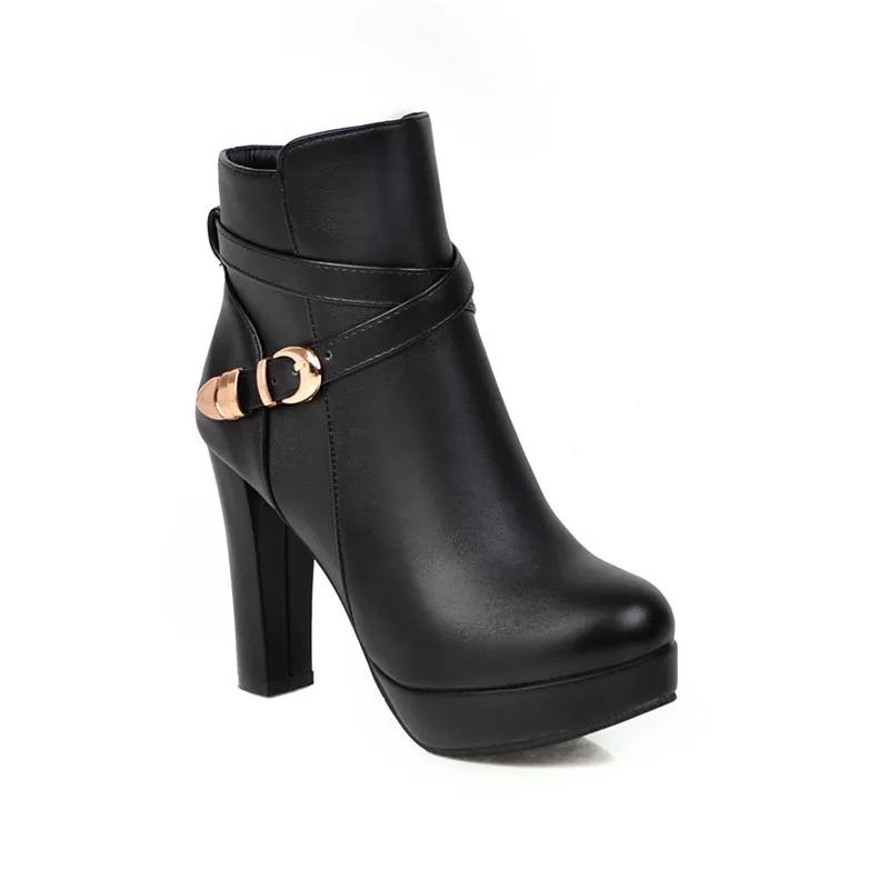 Женские свадебные ботильоны YMECHIC Белые Черные на платформе и высоком каблуке с