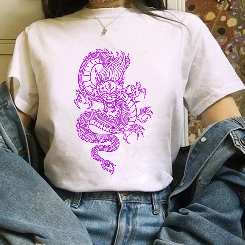 

Women's T-shirt latest dragon Totum T-shirt printing casual short-sleeved street O-neck T-shirt Harajuku top