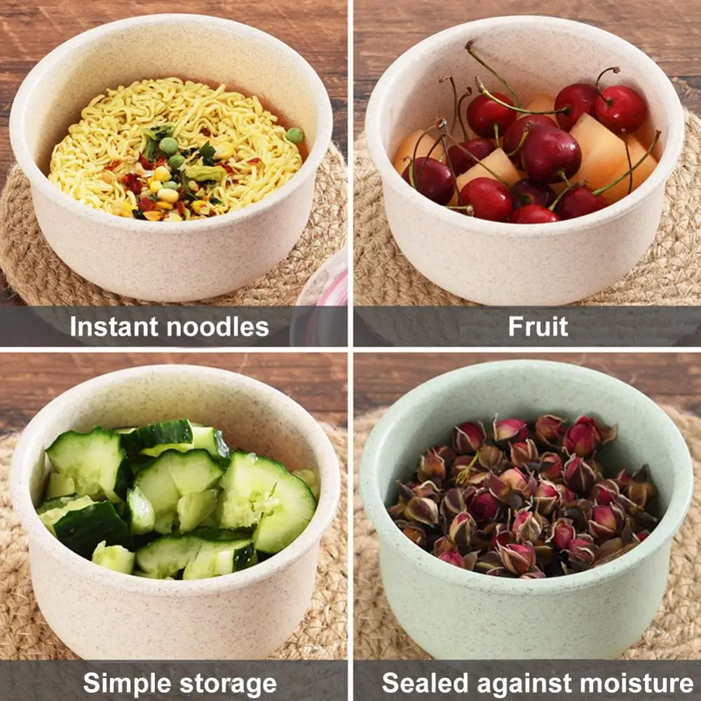 3 шт. контейнеры для хранения продуктов из пшеничной соломы с крышкой|Чаши| |