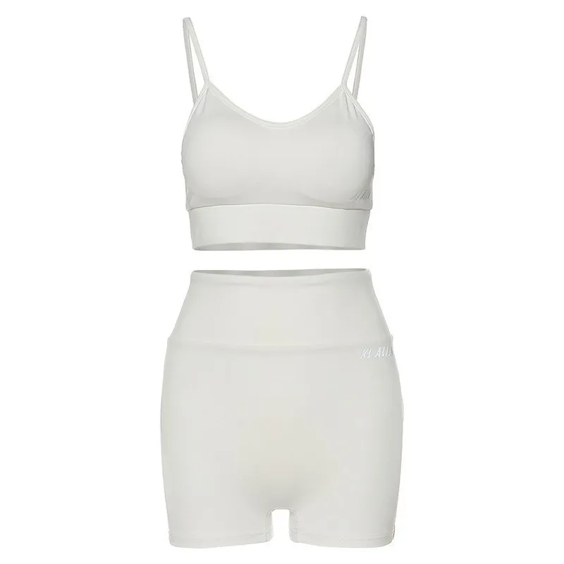 

Strap Sports Fitness Suit for Women Sling Reflective Embossed Exercise Workout Outfit