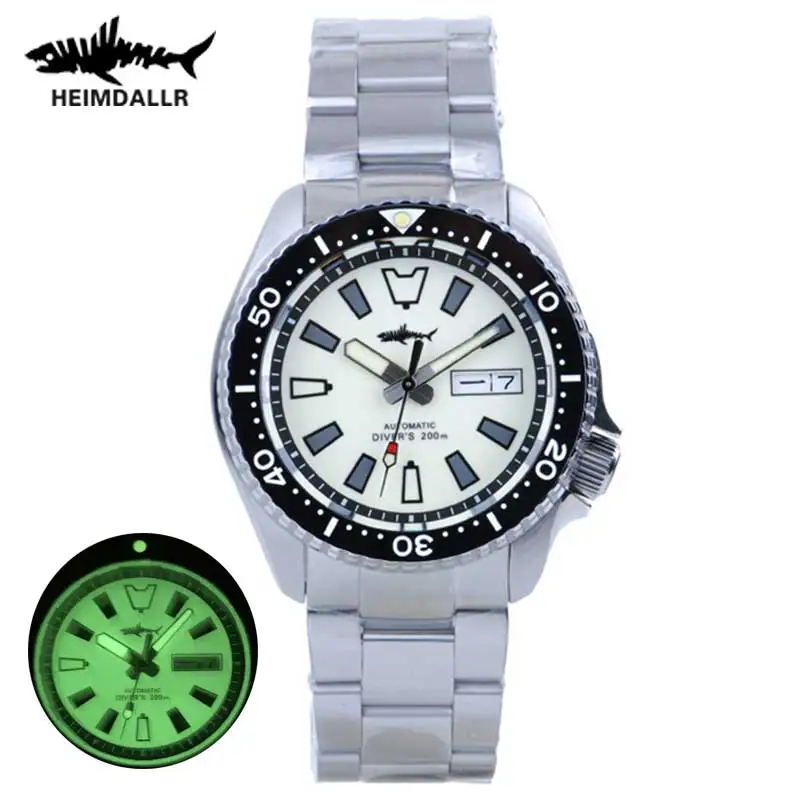 

HEIMDALLR Sharkey SKX Automatic Mechanical Watch Men Dive Sapphire White Dial Luminous NH36A Mov Skx007 Water Resistant Watches